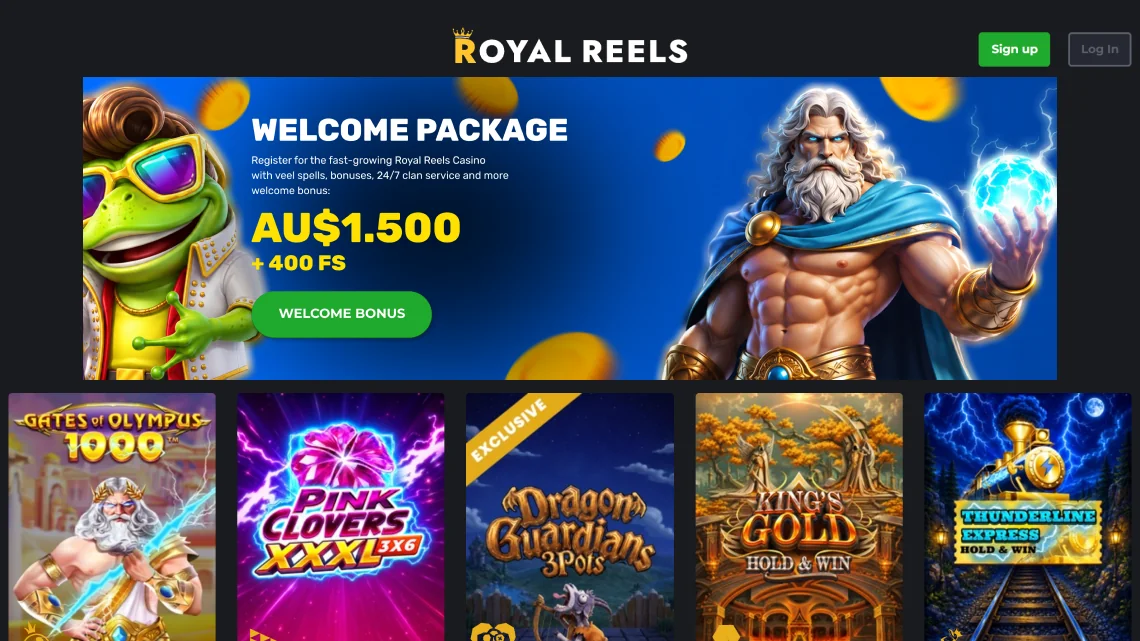 Royal Reels games and welcome bonus